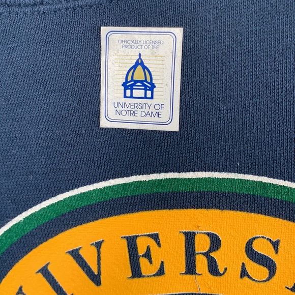 Galt Crew Vintage NWT NCAA University of Notre Dame Mens Size L Blue Sweatshirt - Picture 11 of 13